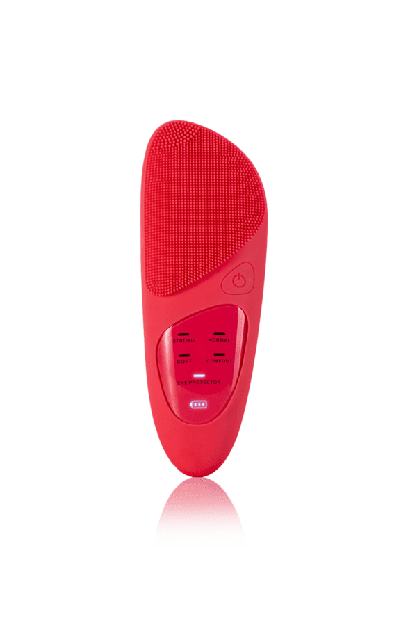 Brosse nettoyante électrique en silicone pour le visage Rouge
